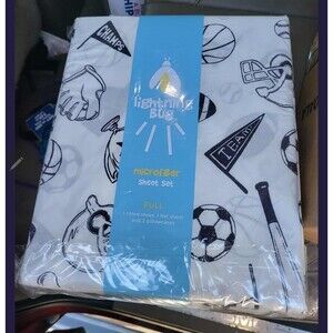 Lightning Bug Microfiber Sheet Set (Full), Sports,1 Fitted, 1 Flat, 2 Cases, NEW